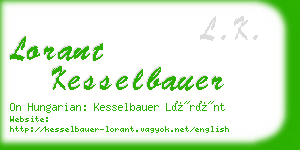 lorant kesselbauer business card